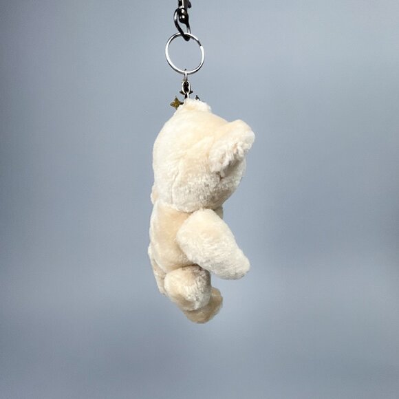 Teddy Bear Bag Charm | Upcycled Mini Stuffed Jointed Bear Toy Keychain, Cross - Picture 9 of 11